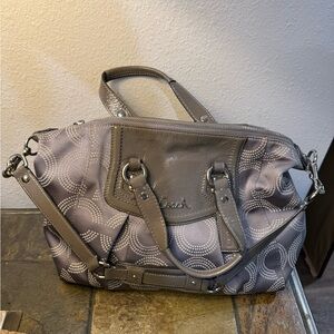Coach Gray Circle Pattern Satchel